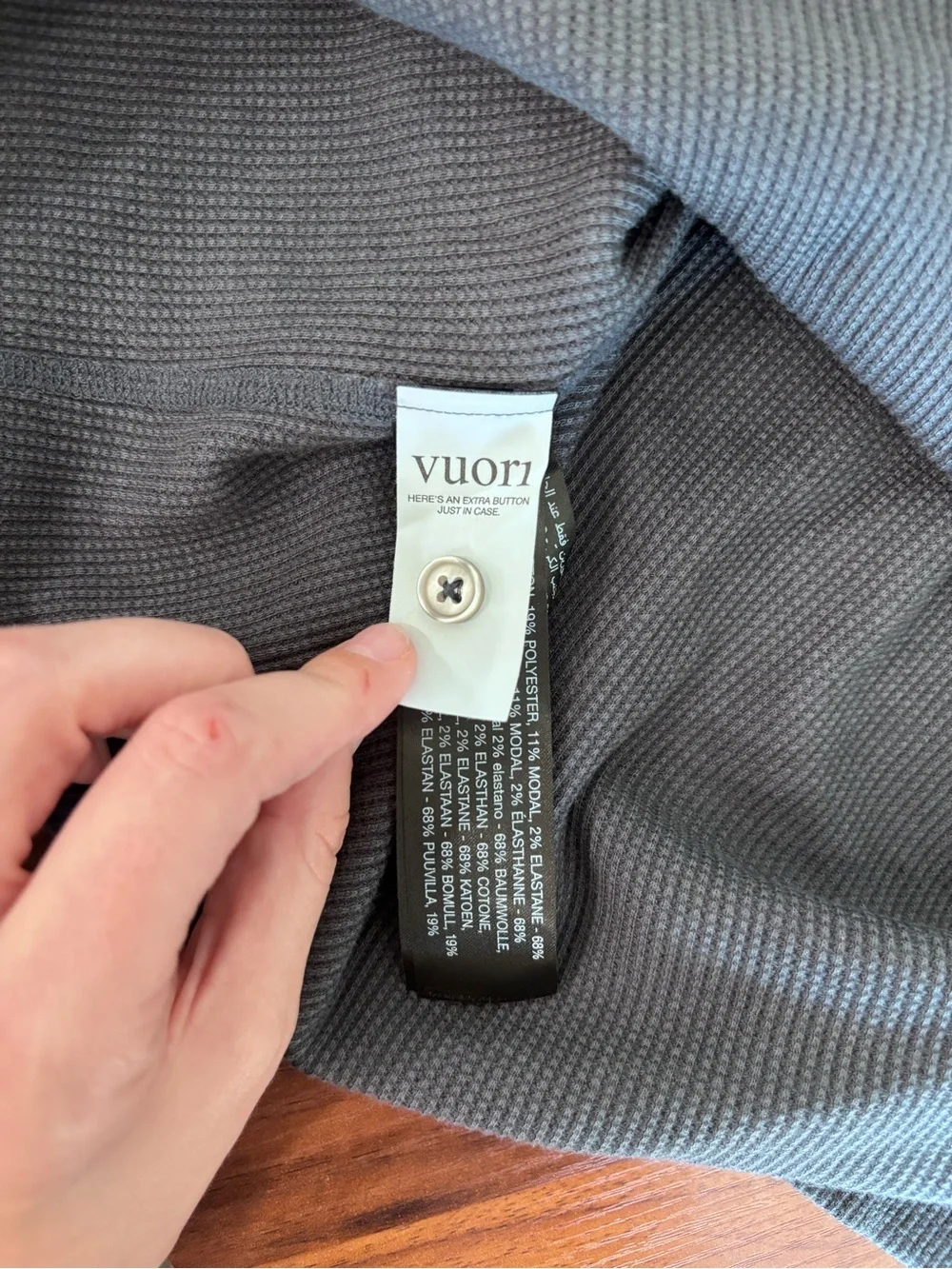 Vuori Heather Gray Waffle Long Sleeve XXL
